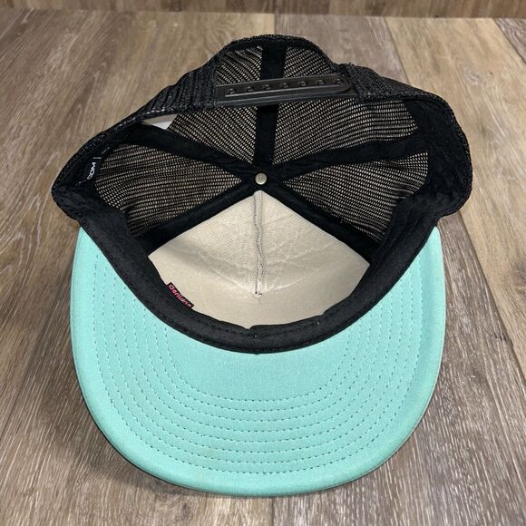 VOLCOM Lightweight Adult Trucker Snapback Mesh Hat Cap Black Blue Adjustable - Picture 9 of 10